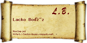 Lacko Boáz névjegykártya