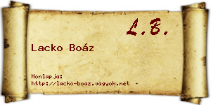 Lacko Boáz névjegykártya