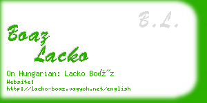 boaz lacko business card